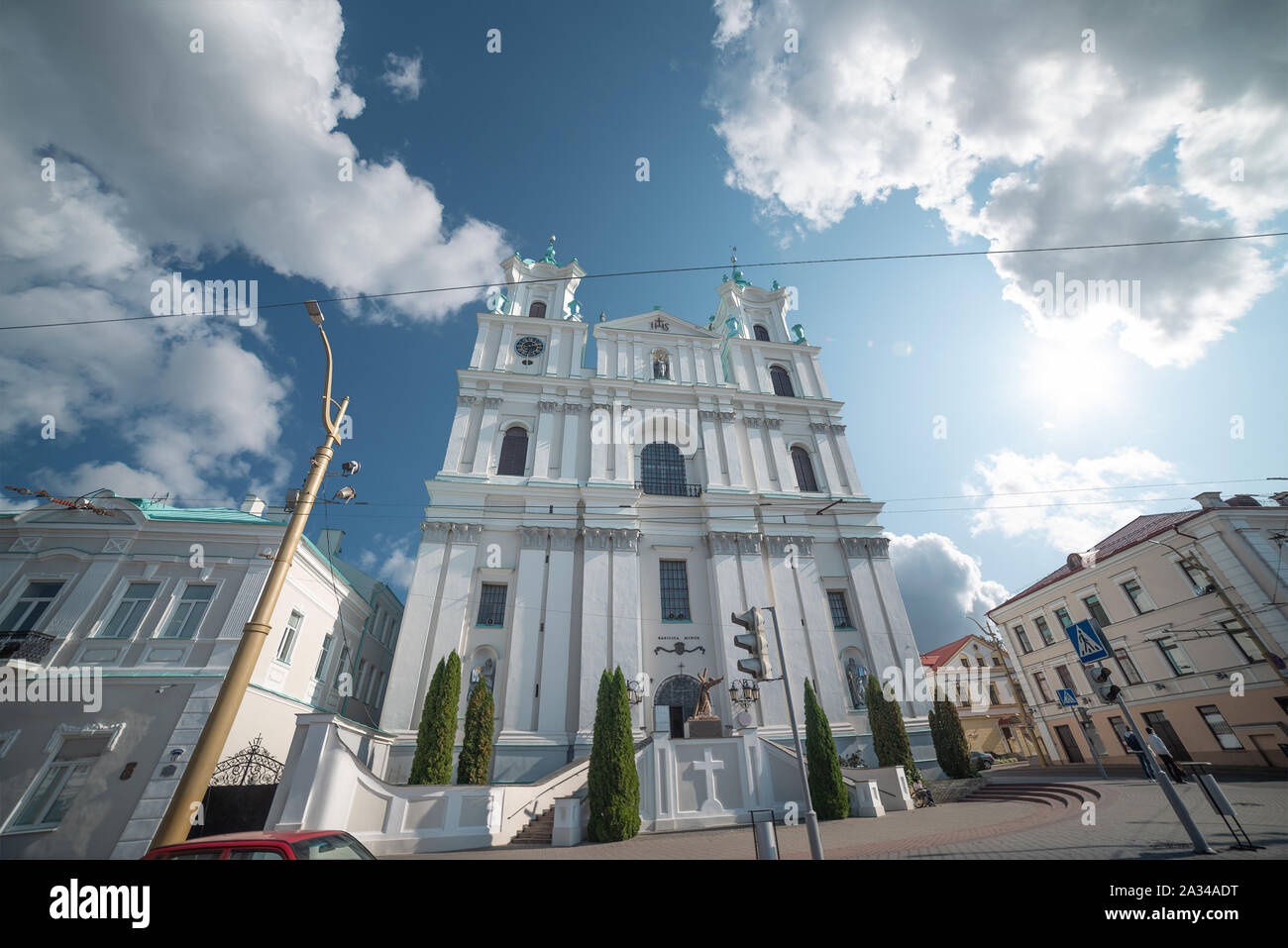 L antica città europea di Grodno in Bielorussia. Foto Stock