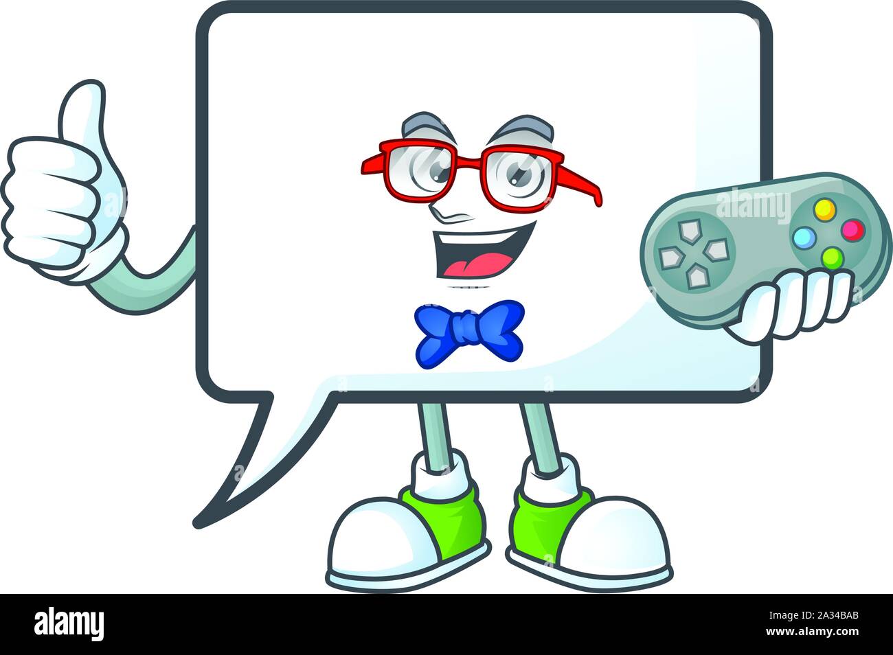 Gamer forma rettangolo bolla su sfondo bianco. Illustrazione Vettoriale