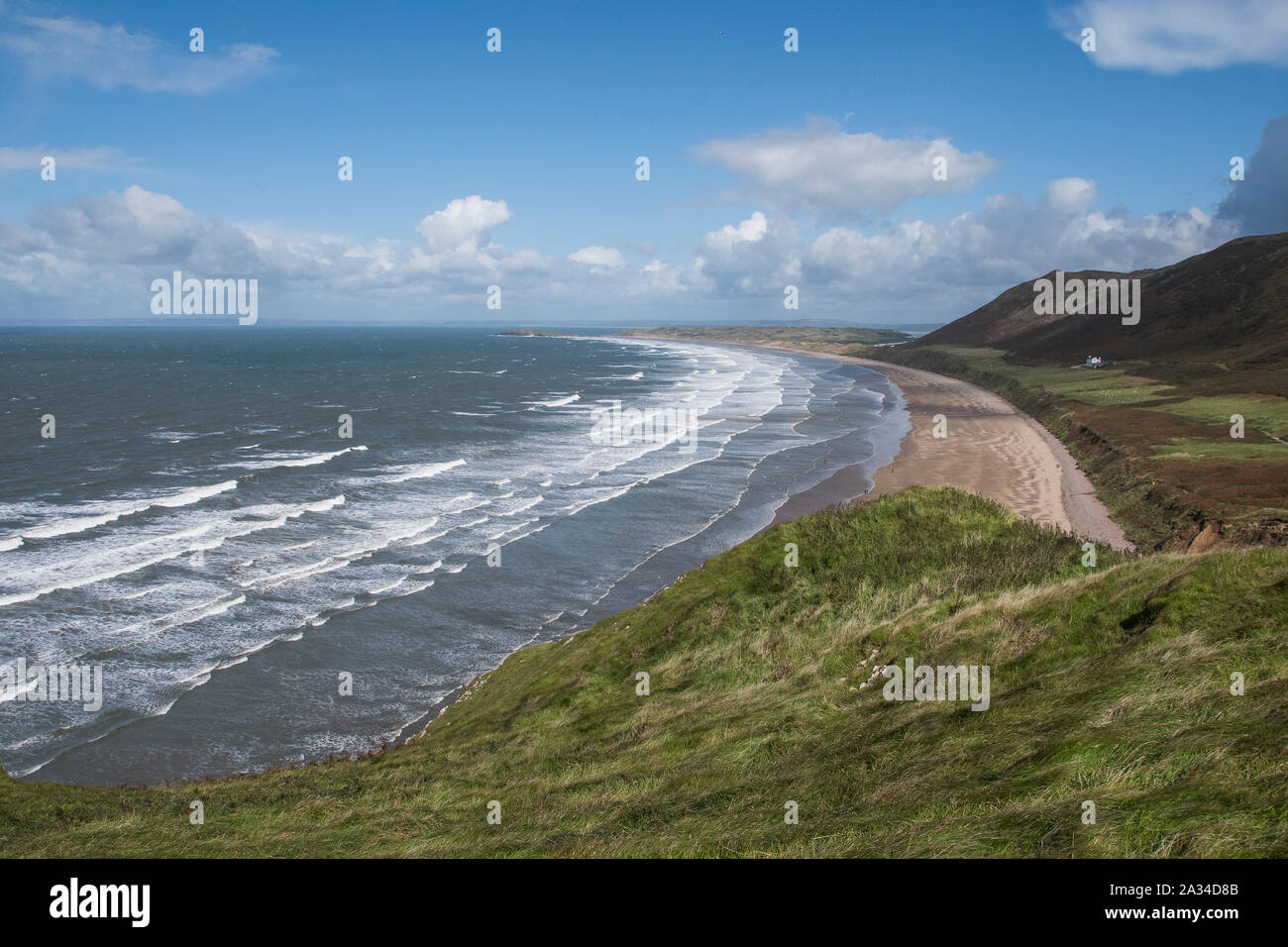 Mewslade Bay, Worm di testa, Gower, Galles del Sud Foto Stock