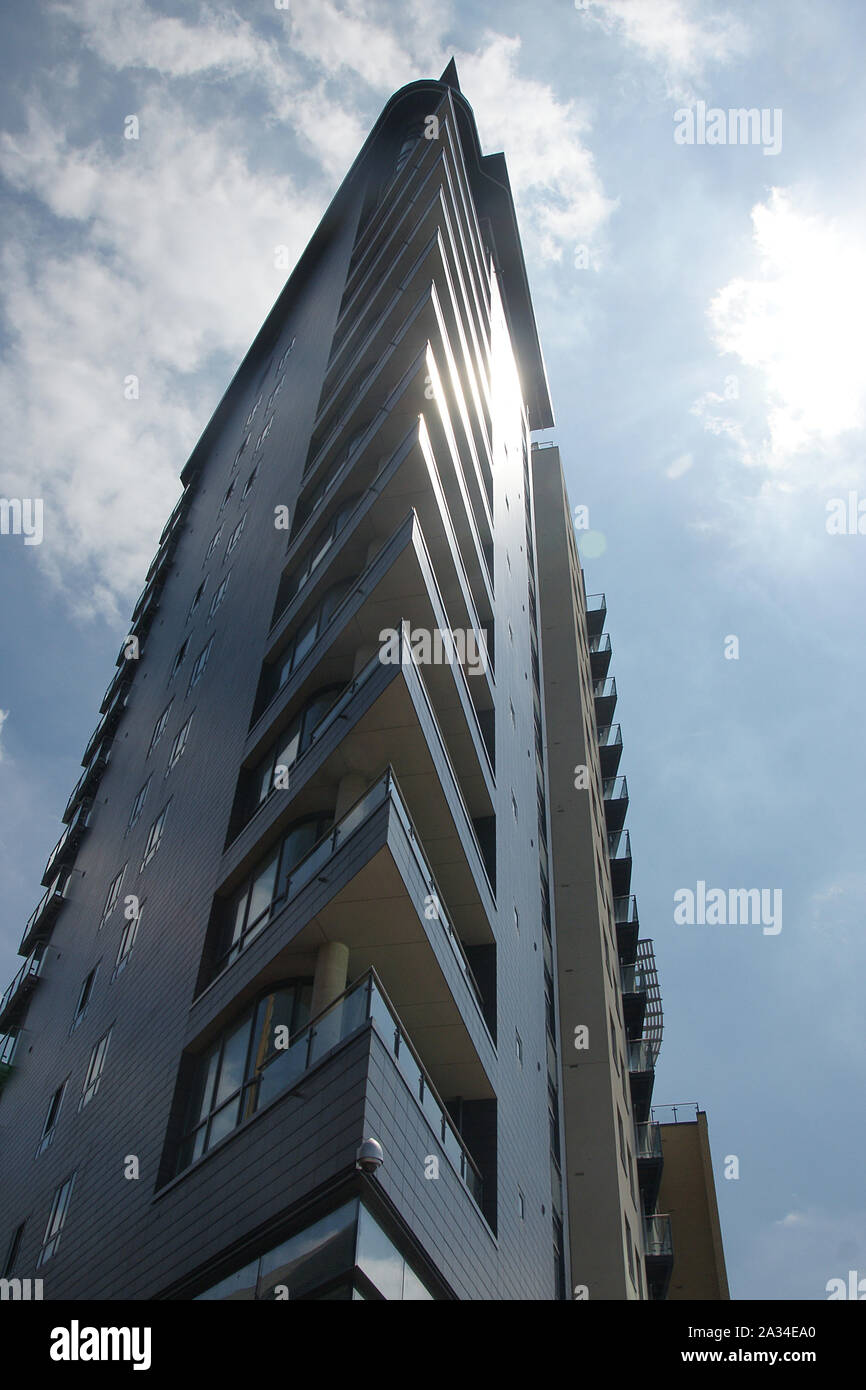 SKYLINE, moderno blocco di appartamenti St. Peters Street, Leeds Foto Stock