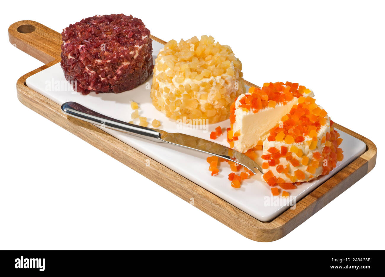 Formaggio caprino fresco Foto Stock