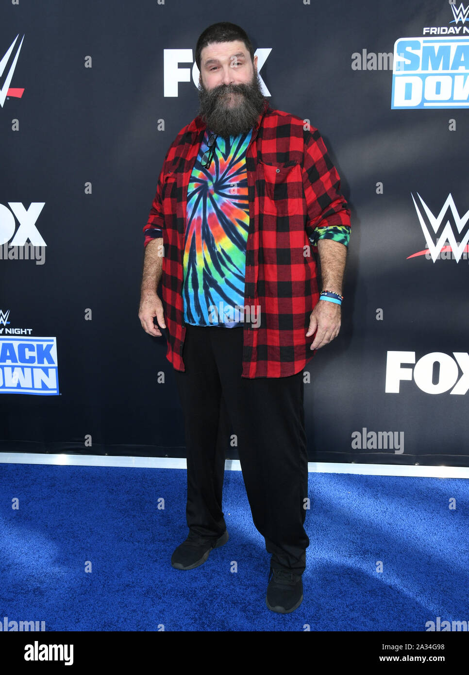 Ottobre 4, 2019, Los Angeles, California, Stati Uniti d'America: 04 Ottobre 2019 - Los Angeles, California - . WWE ventesimo anniversario Celebrazione Premiere di WWE Friday Night SmackDown su FOX tenutosi a Staples Center. Photo credit: Birdie Thompson/AdMedia (credito Immagine: © Birdie Thompson/AdMedia via ZUMA filo) Foto Stock