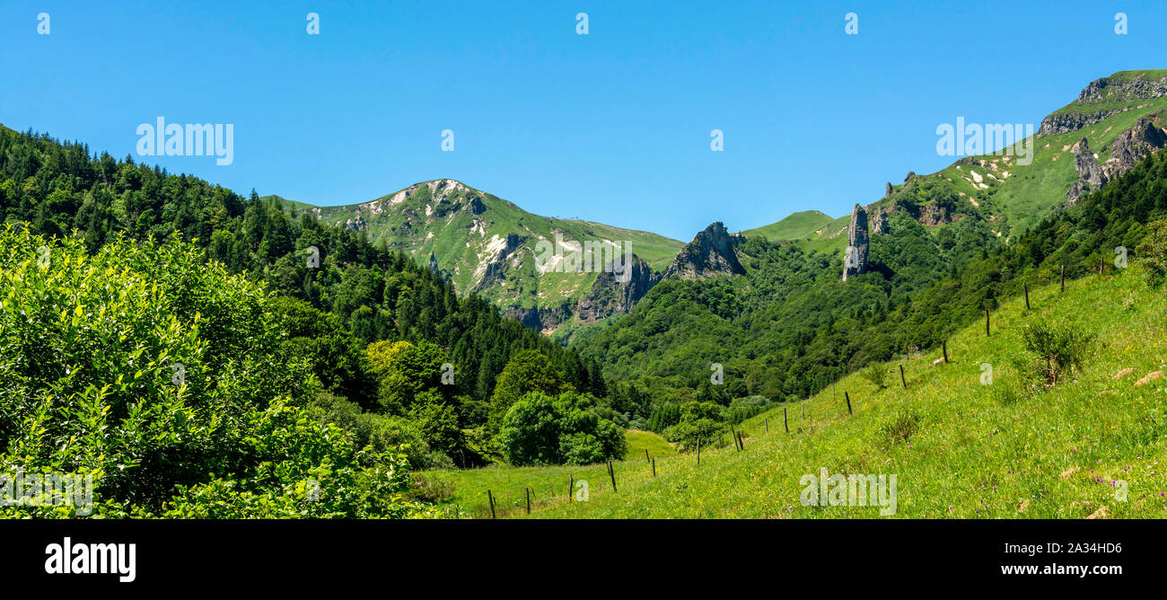 Valle di Chaudefour Riserva Naturale, Sancy mountain, vulcani Auvergne parco naturale, Puy de Dome, Auvergne, Francia Foto Stock