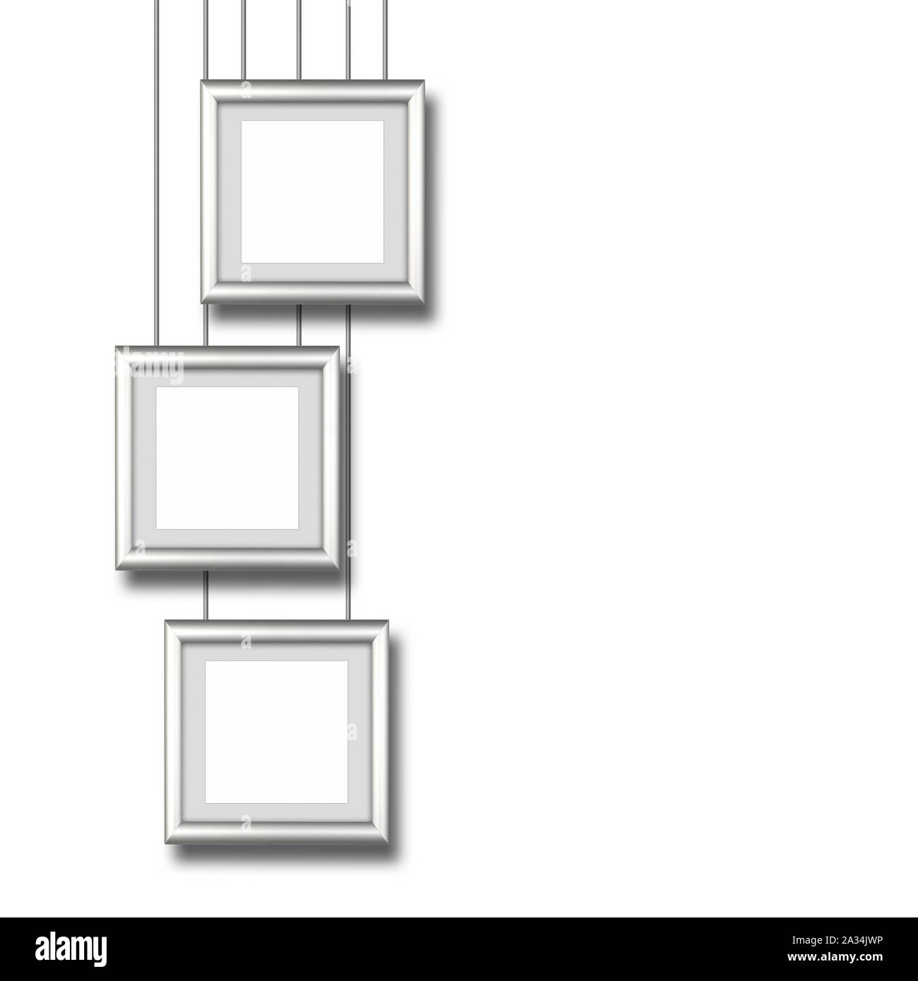 Design telaio in alluminio su sfondo bianco Foto Stock