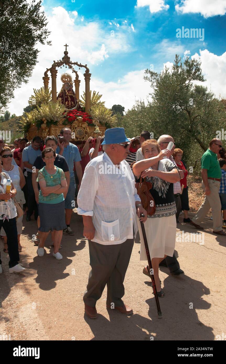 Pellegrinaggio della Virgen de la Fuensanta, Corcoya, Siviglia-provincia, regione dell'Andalusia, Spagna, Europa. Foto Stock