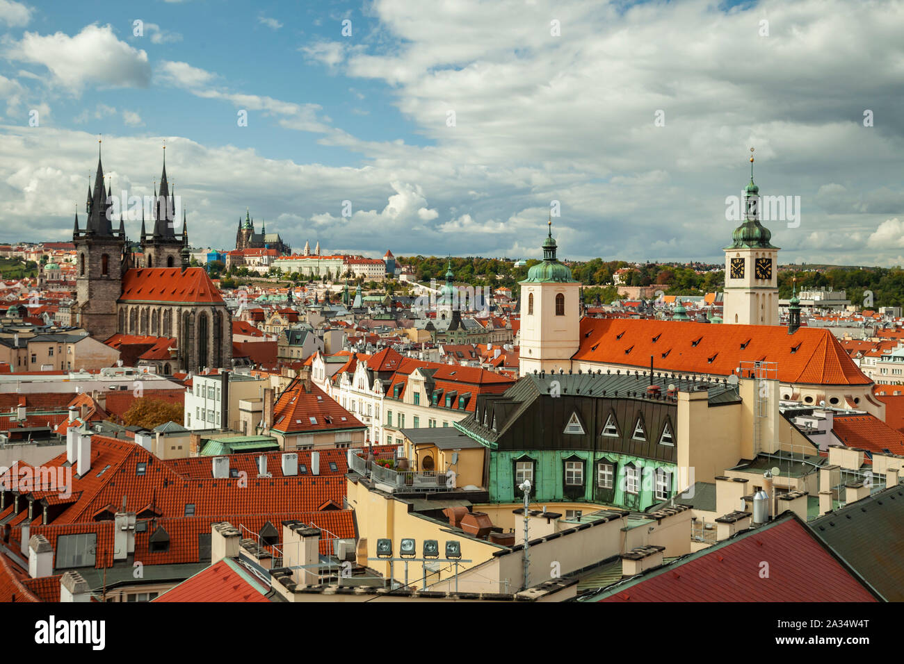 Pomeriggio autunnale in Prague Old Town, Cechia. Foto Stock