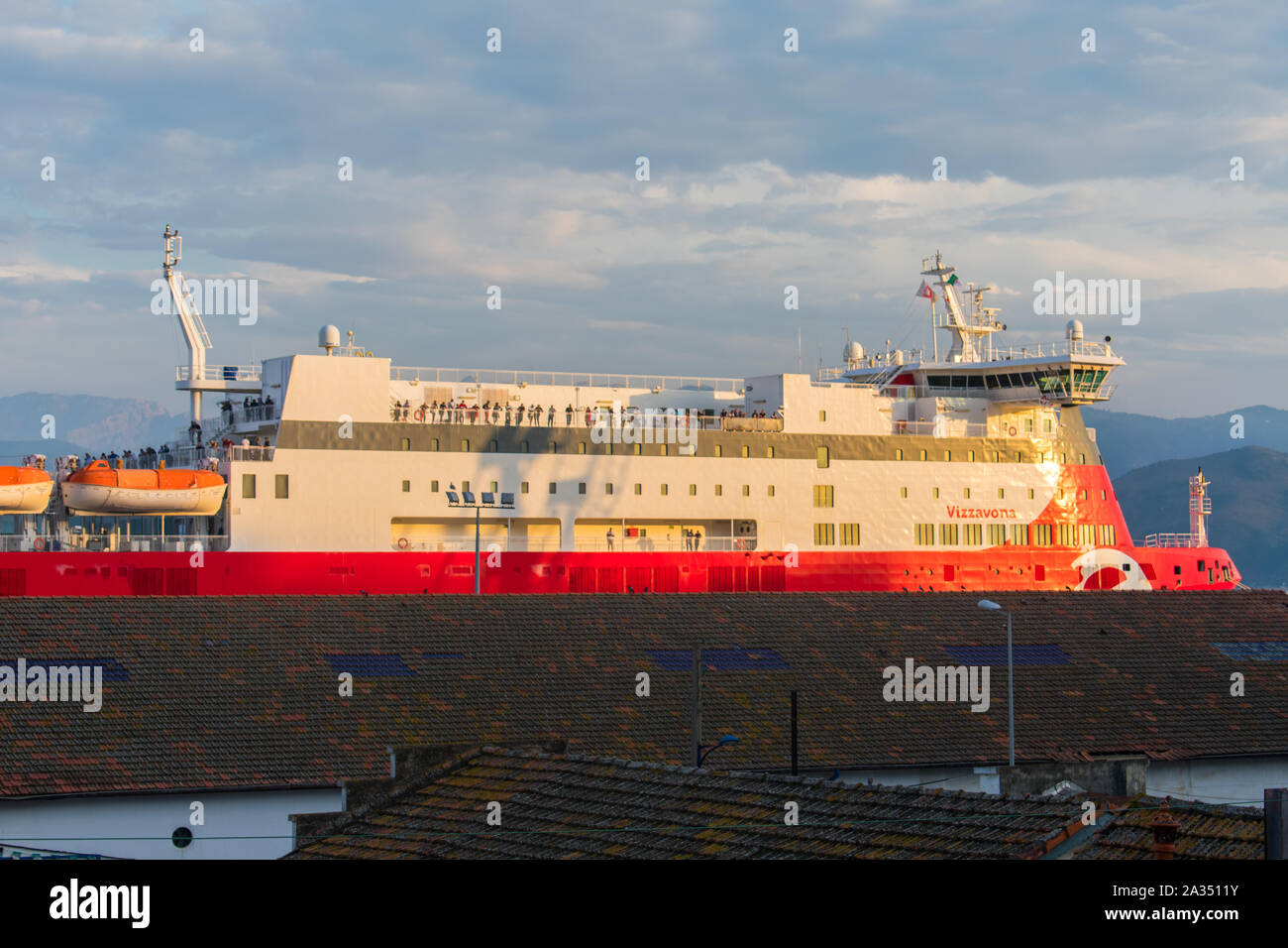 Corsica linea traghetto al porto di Bejaia poi andare a Marsiglia, Francia Foto Stock
