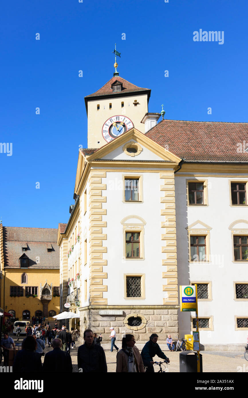 Regensburg: Vecchio Municipio, sito di Immerwährender Reichstag (Dieta imperiale, licenza perpetua la dieta di Ratisbona) in Oberpfalz, Alto Palatinato, Bayern, Bava Foto Stock