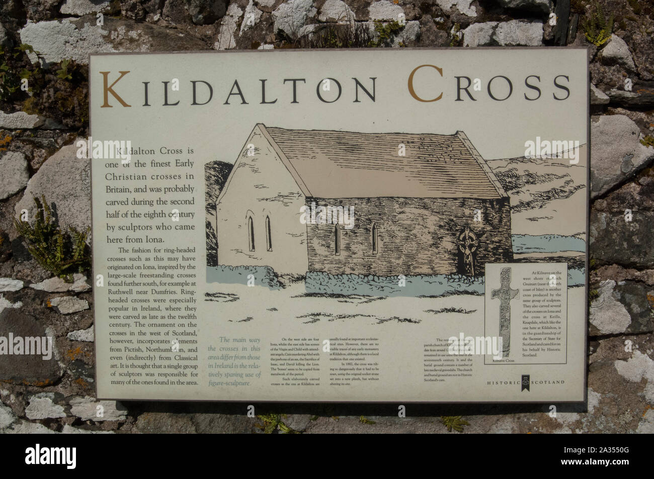 Chiesa Kildalton e croce celtica,l'isola di Islay, Ebridi Interne, Scozia Foto Stock