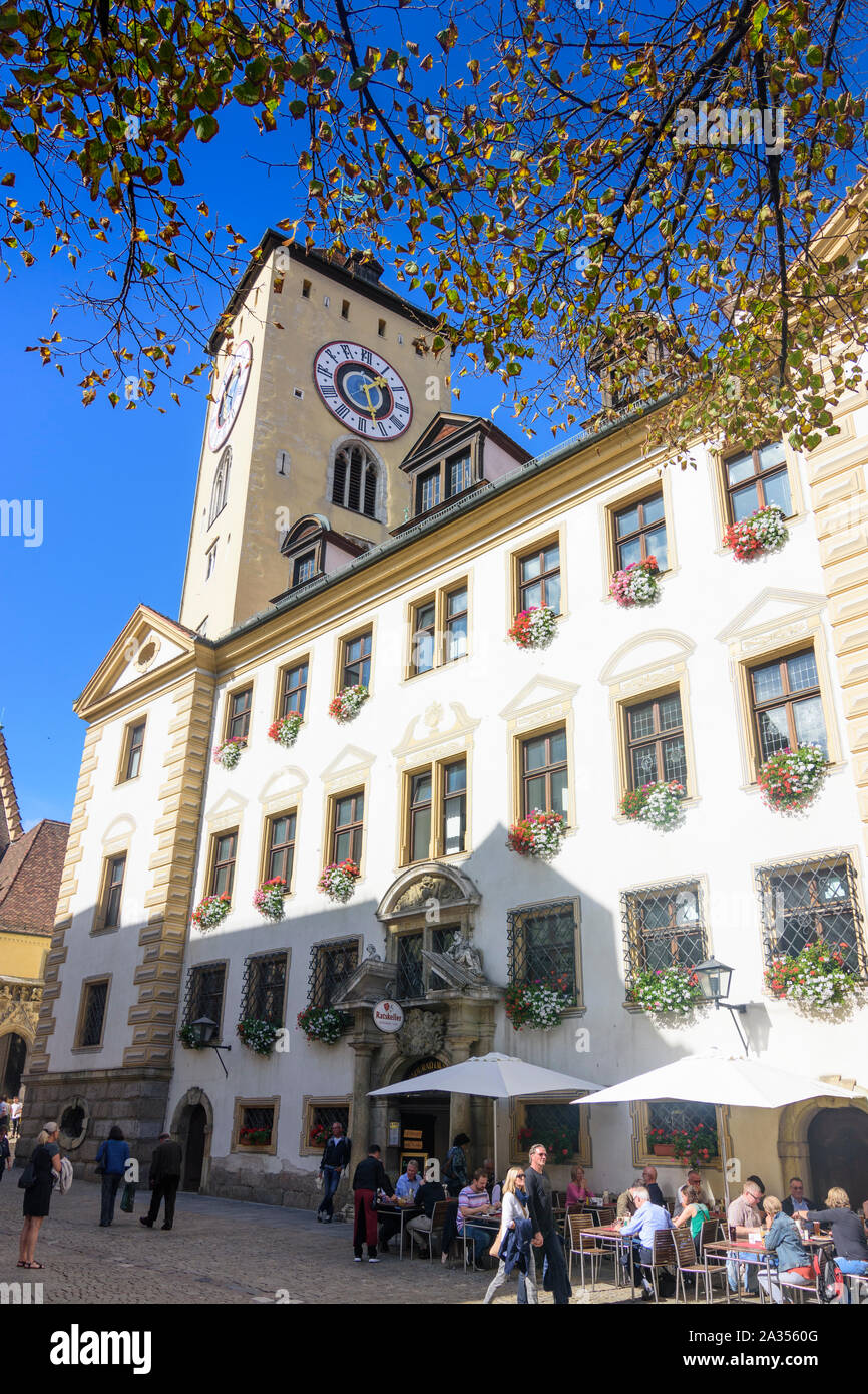 Regensburg: Vecchio Municipio, sito di Immerwährender Reichstag (Dieta imperiale, licenza perpetua la dieta di Ratisbona) in Oberpfalz, Alto Palatinato, Bayern, Bava Foto Stock