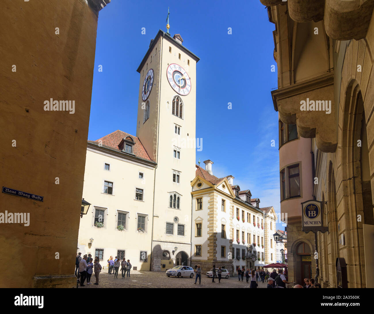 Regensburg: Vecchio Municipio, sito di Immerwährender Reichstag (Dieta imperiale, licenza perpetua la dieta di Ratisbona) in Oberpfalz, Alto Palatinato, Bayern, Bava Foto Stock