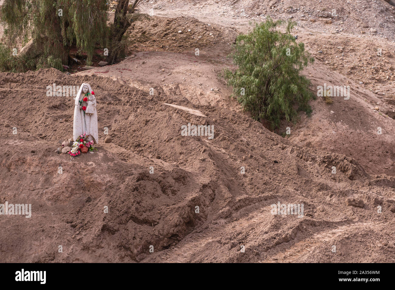 Città di Toconao, una piccola città nel deserto, Región de Antofagasta, San Pedro de Atacama deserto di Atacama, Cile, America Latina Foto Stock