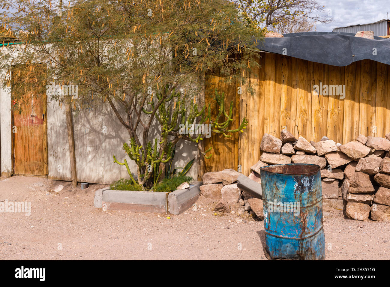 Città di Toconao, una piccola città nel deserto, Región de Antofagasta, San Pedro de Atacama deserto di Atacama, Cile, America Latina Foto Stock