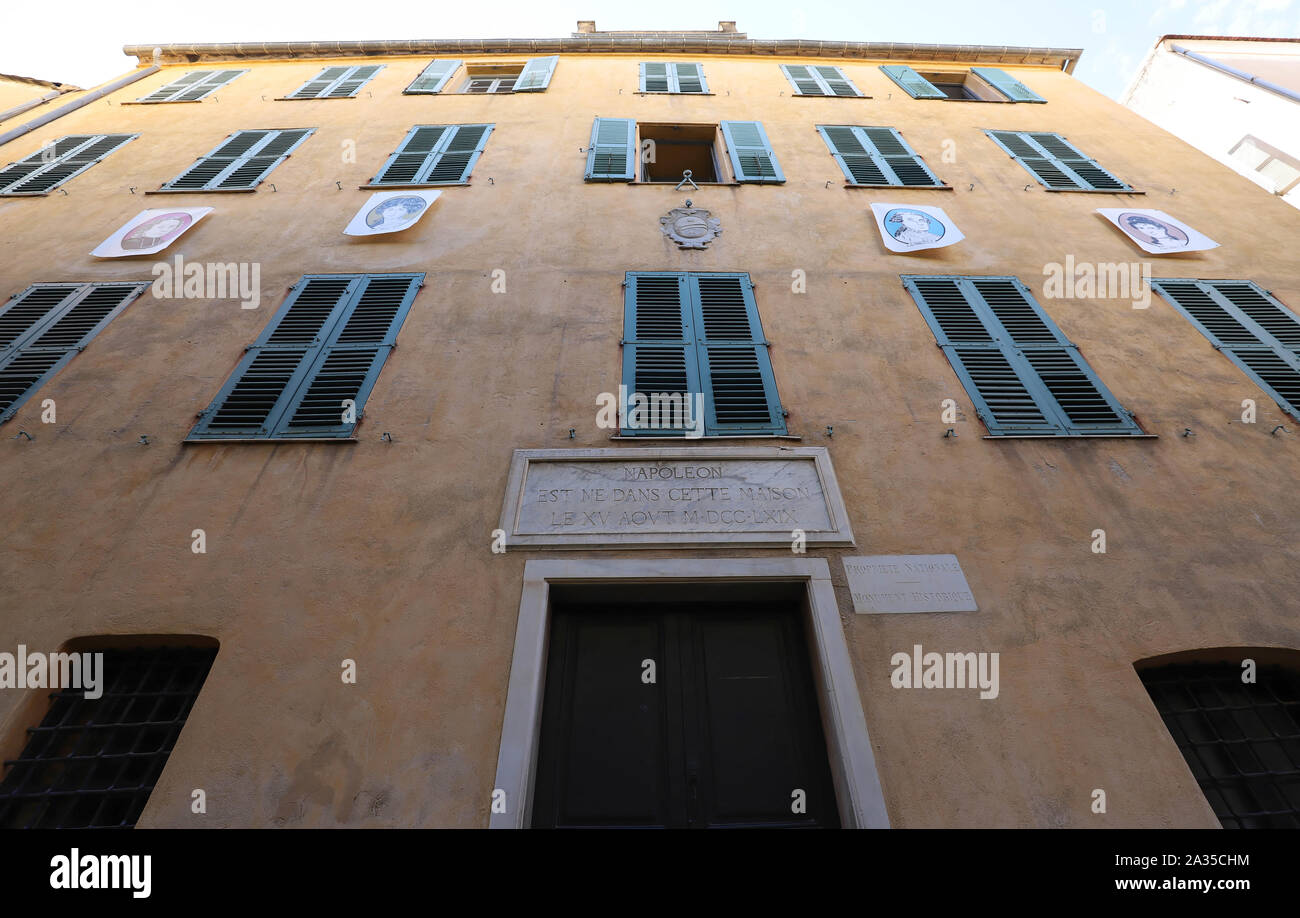L'esterno della Maison Bonaparte in Ajaccio, monumento storico dal 1967, ora una casa-museo, è la casa ancestrale della famiglia Bonaparte e Foto Stock