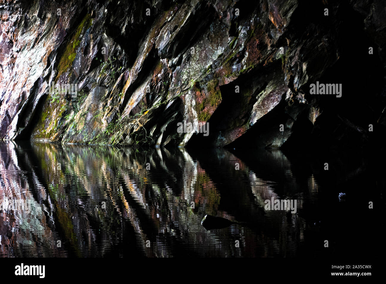 Rydal Grotta, nel distretto del lago, Cumbria, Regno Unito Foto Stock