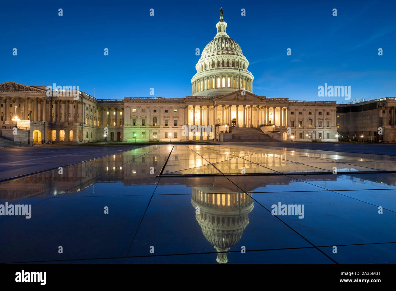 United States Capitol Building di notte, Capitol Hill, Washington DC, Stati Uniti d'America Foto Stock