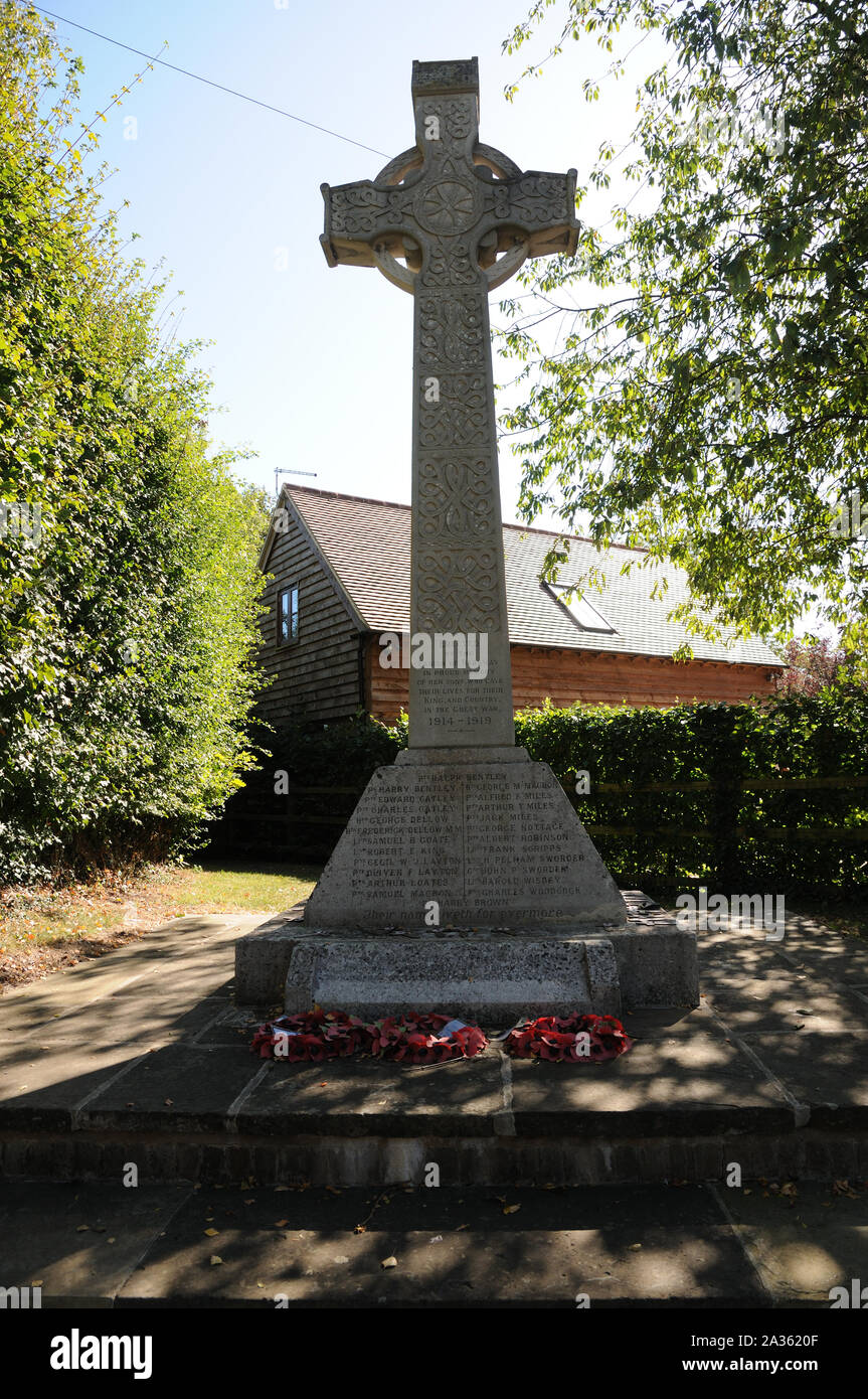 War Memorial, Barkway, Hertfordshire Foto Stock