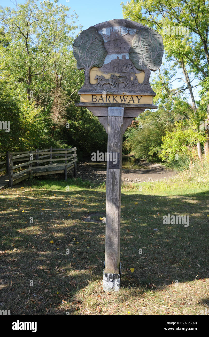 Segno di villaggio, Barkway, Hertfordshire Foto Stock