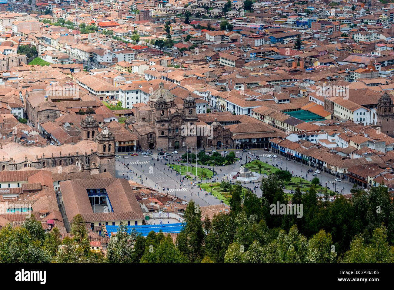 Cusco, Perù - 05/24/2019: Città ampia vista del Cusco, Perù da Sacsayhuaman. Foto Stock