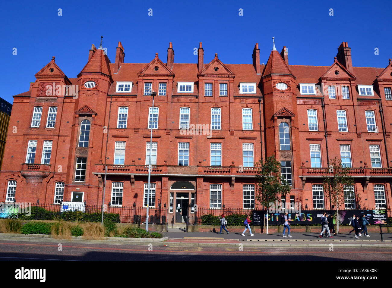 Vecchio edificio di Manchester Royal Eye Hospital di Manchester, Regno Unito Foto Stock