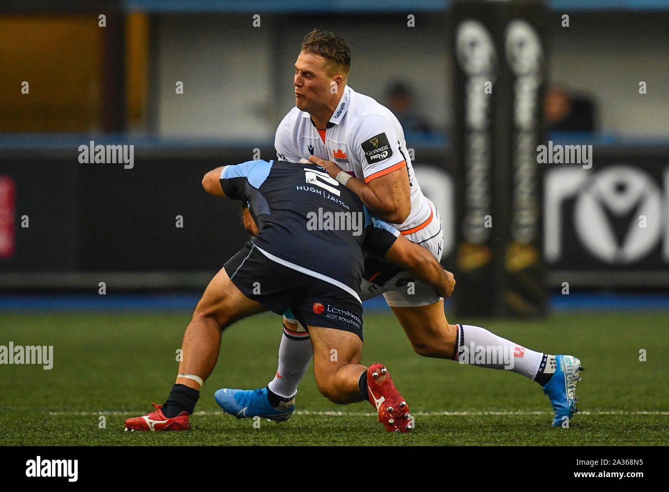 Cardiff, Galles, UK. 5 ottobre 2019. Guinness PRO14, Cardiff Blues v Edinburgh Rugby : Duhan van der Merwe di Edinburgh Rugby in azione Credit: Craig Thomas/News immagini Credito: News immagini /Alamy Live News Foto Stock