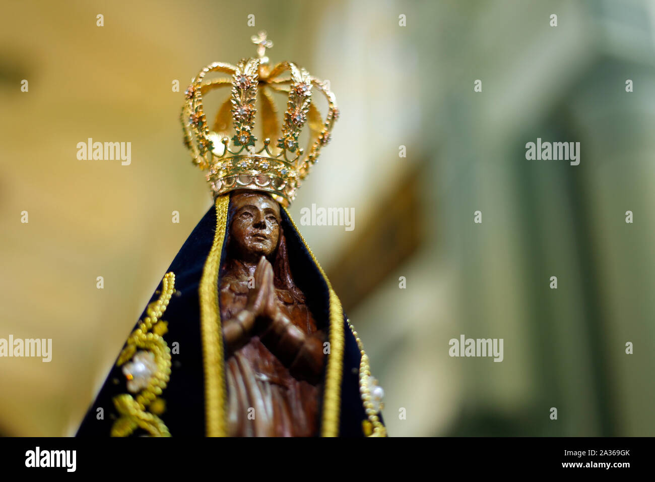 Statua di immagine di Nostra Signora di Aparecida, la Madre di Dio nella religione cattolica, Patrona del Brasile Foto Stock