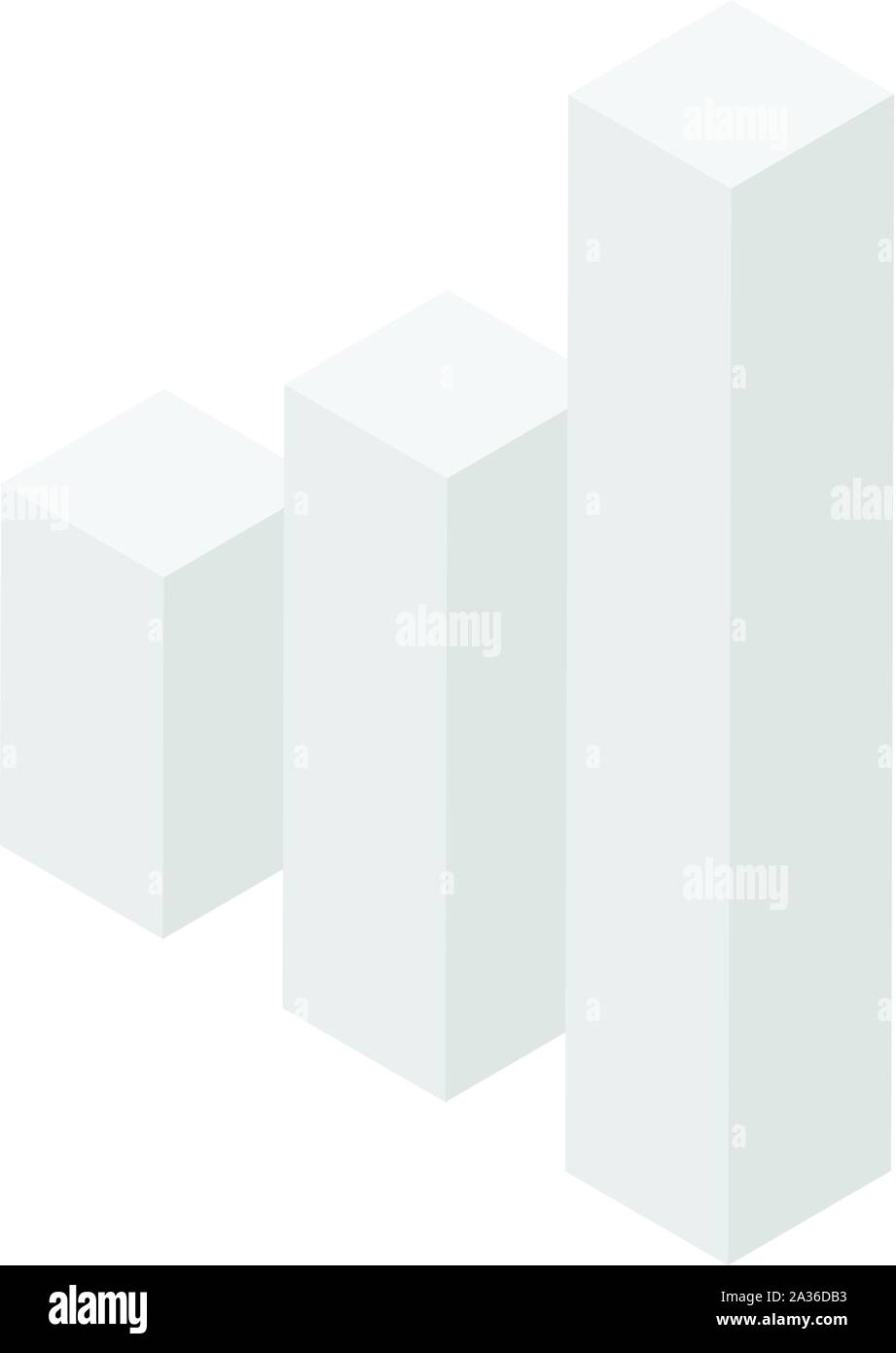 Le barre grigie icona grafico, stile isometrico Illustrazione Vettoriale