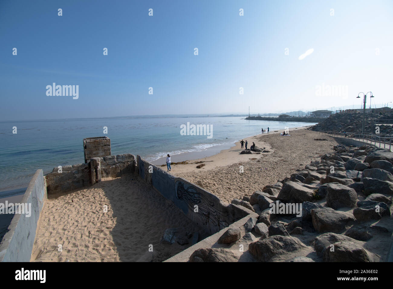 San Carlos Beach, chiamato anche frangiflutti. Una spiaggia molto popolare e la riva località di immersione Foto Stock