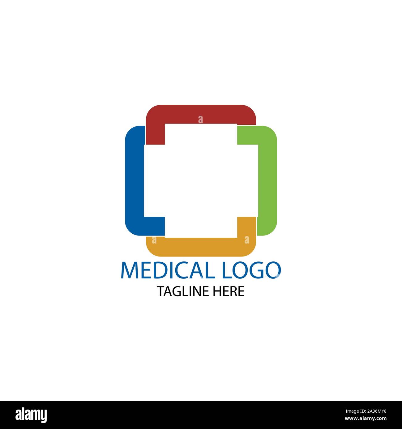 Colorato logo geometrico l'Unione dei rettangoli. Template vettoriale logo design per il tuo business. - Vettore Illustrazione Vettoriale