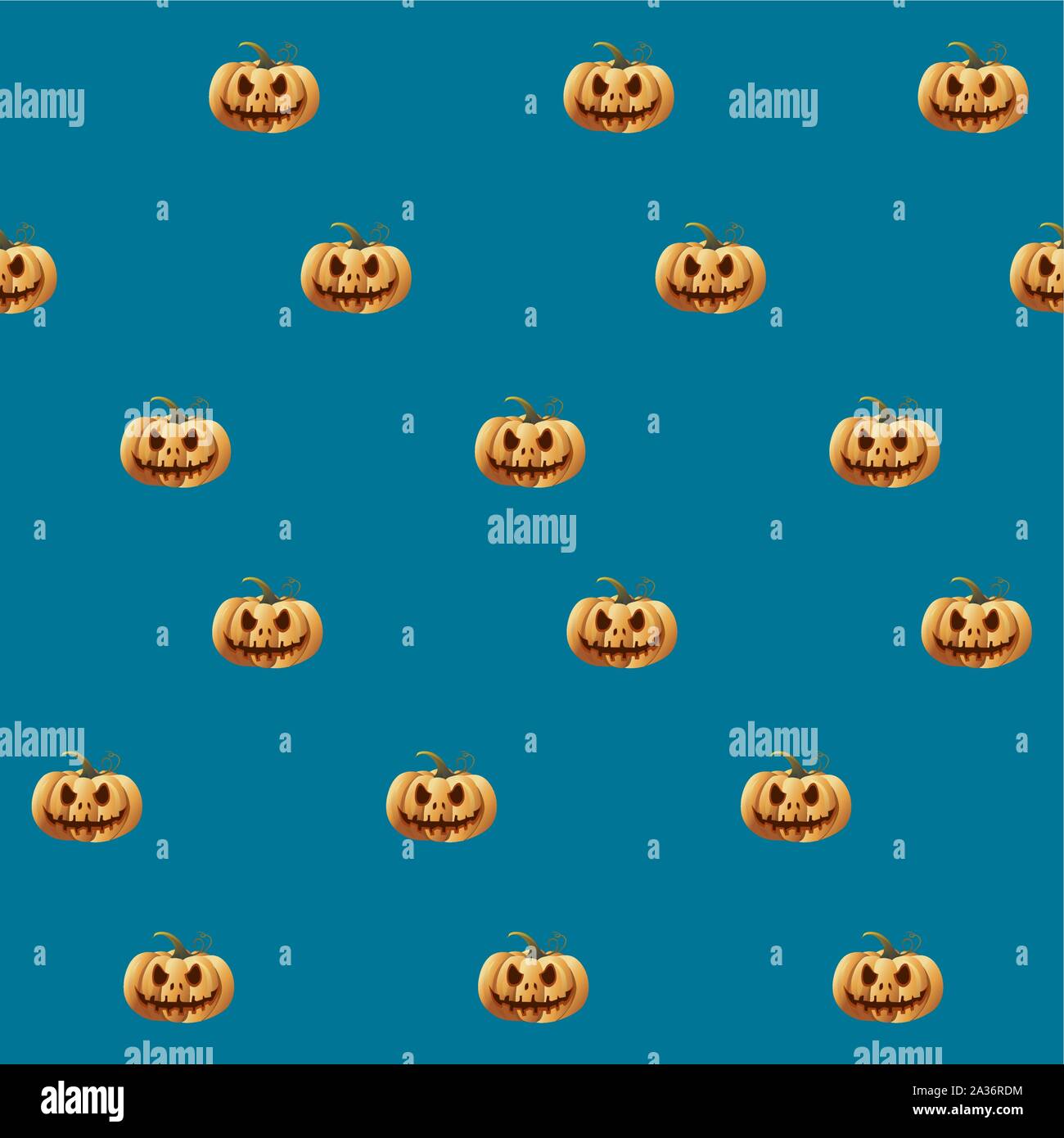 Halloween seamless pattern con arancione zucca. Scary wallpaper con carving faccia sorridere. Illustrazione Vettoriale Illustrazione Vettoriale