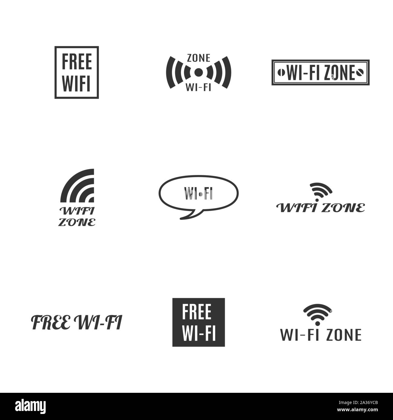 Set di varie icone senza fili isolati su uno sfondo bianco. In stile appartamento, illustrazione vettoriale. Illustrazione Vettoriale