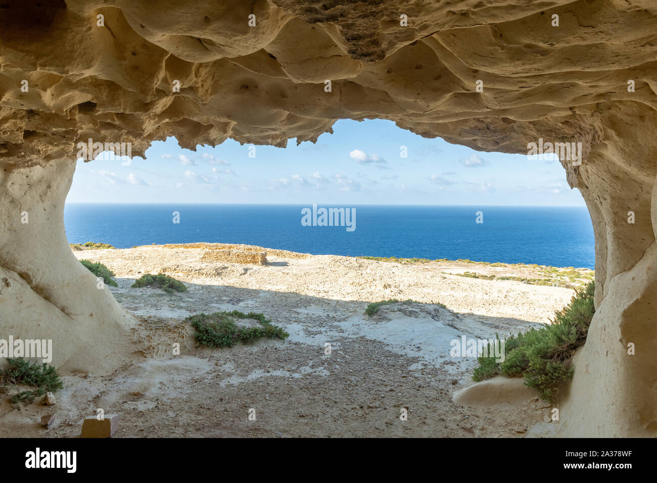 Wardija tempio punico, Gozo, Malta, ottobre 2019 Foto Stock