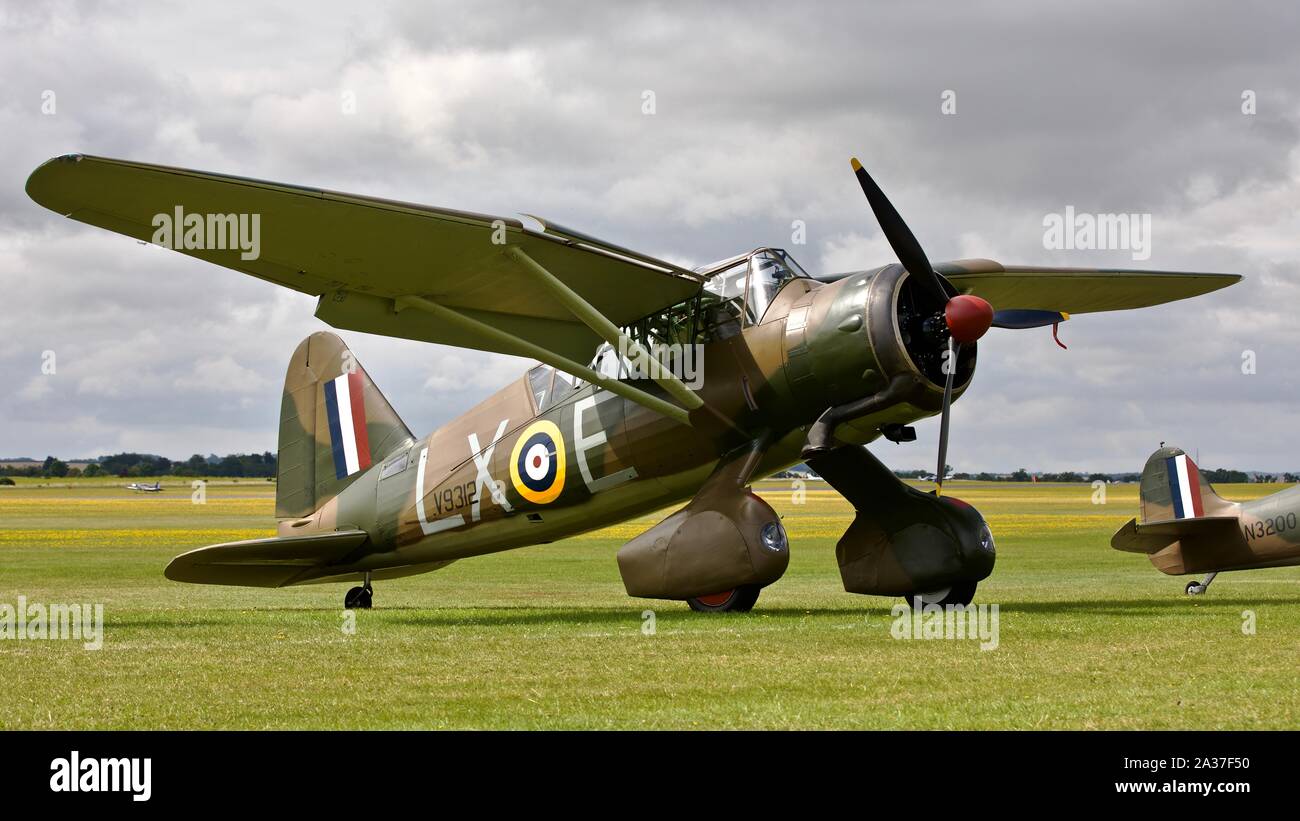 Westland Lysander Mk.IIITT V9312 a 2019 Flying Legends airshow di Foto Stock