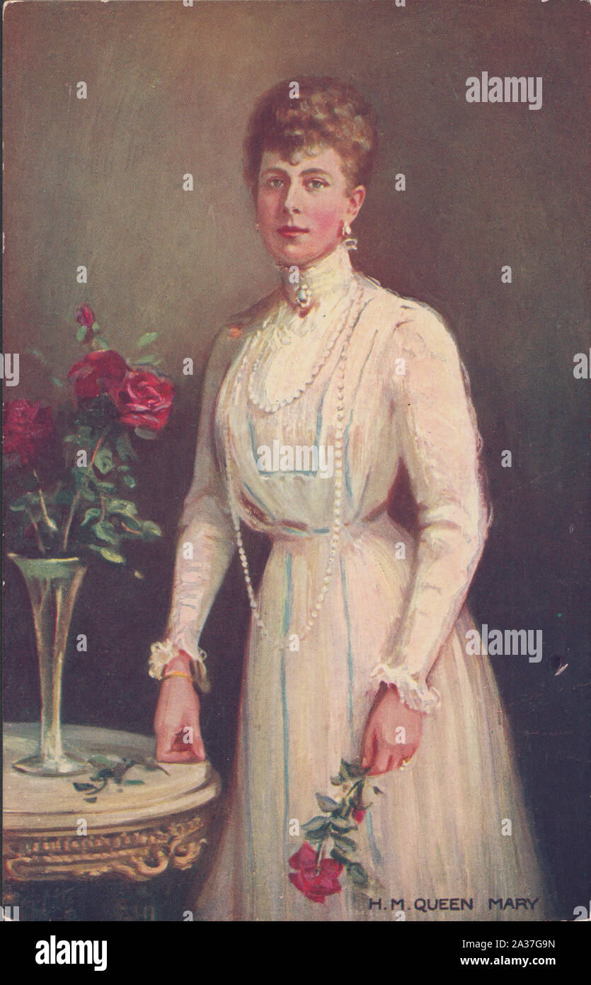 Royalty. H.M.Queen Mary cartolina. Figlia del Duca e Duchessa di Teck Foto Stock