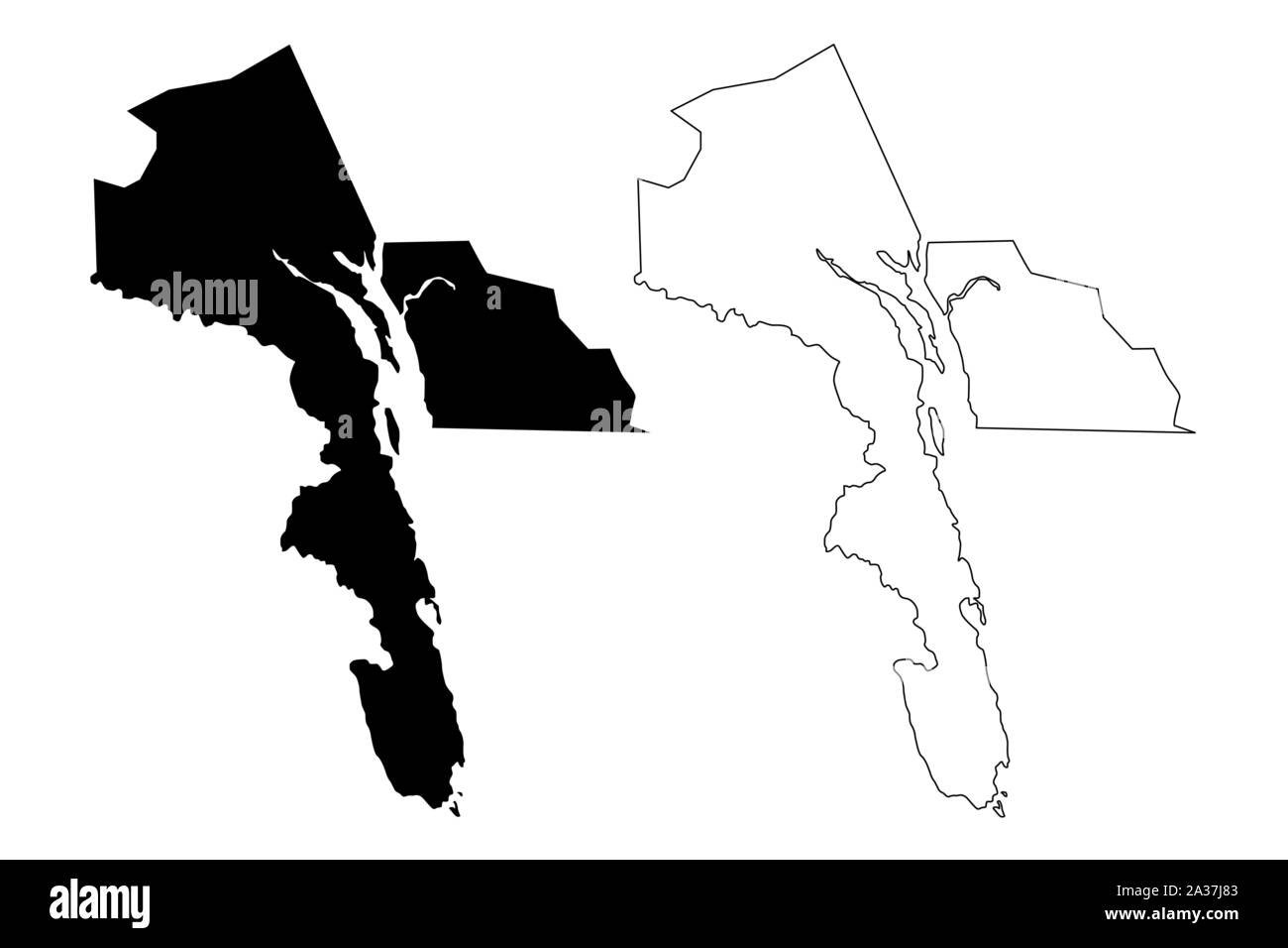 Haines Borough, Alaska (comuni e zone di censimento in Alaska, Stati Uniti d'America,USA, Stati Uniti, US) mappa illustrazione vettoriale, scribble schizzo Haines m Illustrazione Vettoriale