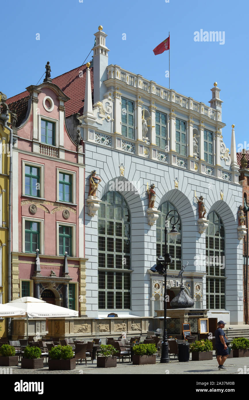Artus Court al mercato lungo in Gdansk - Polonia. Foto Stock