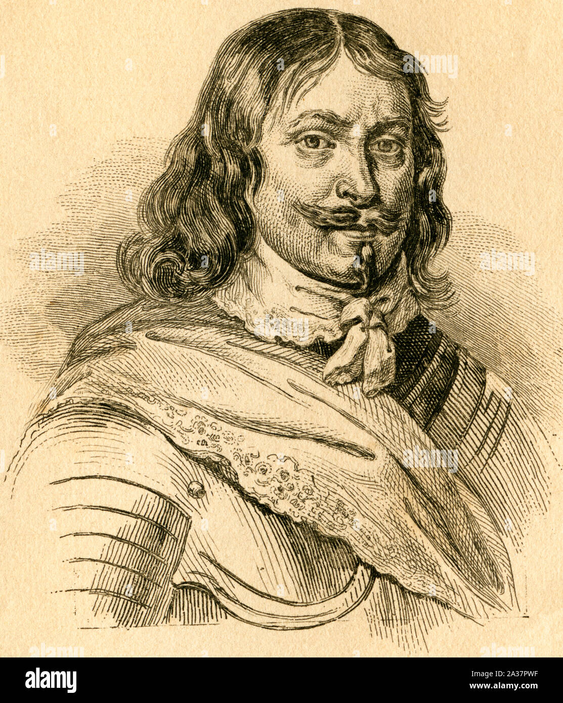 Europa, Schweden, Vanersborg, Lennart Torstensson, schwedischer Feldherr, 17. Jahrhundert, Stahlstich aus einem Buch oder Magazin, um 1840er Jahre . / Europa, Svezia, Vanersborg, Lennart Torstensson, Svedese Maresciallo di Campo, secolo XVII, acciaio incisione da un libro o rivista, circa il 1840esimo. Foto Stock