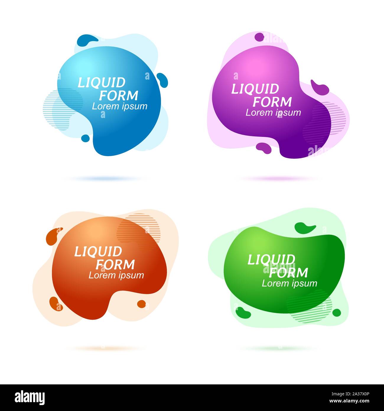Abstract di gradiente scorre il liquido di forme. Design fluido. Moderni elementi grafici. Dinamiche forme colorate. Modello per la progettazione di un logo, flyer o Illustrazione Vettoriale