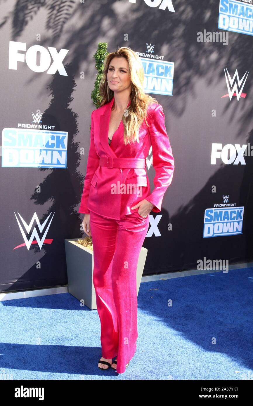 Los Angeles, CA. 4 Ott 2019. Erin Andrews presso gli arrivi per WWE ventesimo anniversario di SmackDown Premiere, STAPLES Center di Los Angeles, CA Ottobre 4, 2019. Credito: Priscilla concedere/Everett raccolta/Alamy Live News Foto Stock