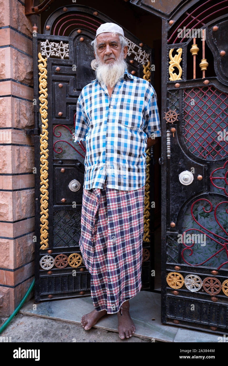 Il vecchio uomo di Rajasthani, Jodhpur, Rajasthan, India Foto Stock