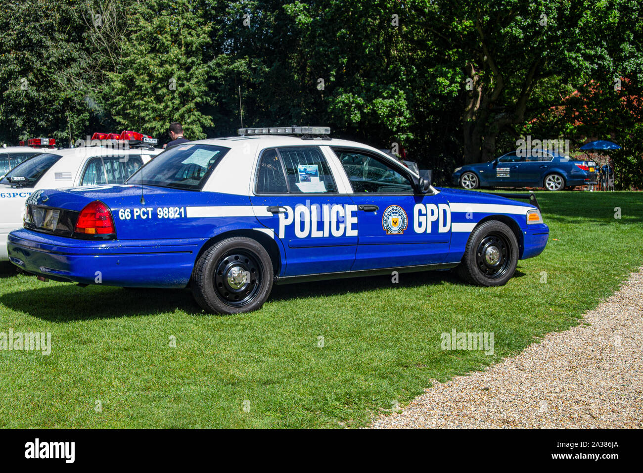Noi pattuglia di polizia con la città di Gotham emblema Foto Stock
