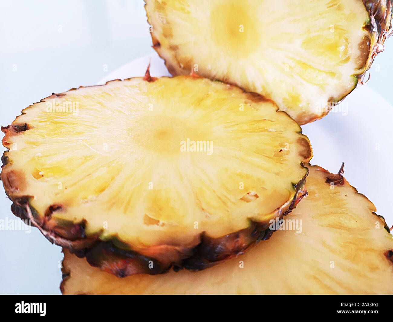 Close-up di fette di ananas Foto Stock