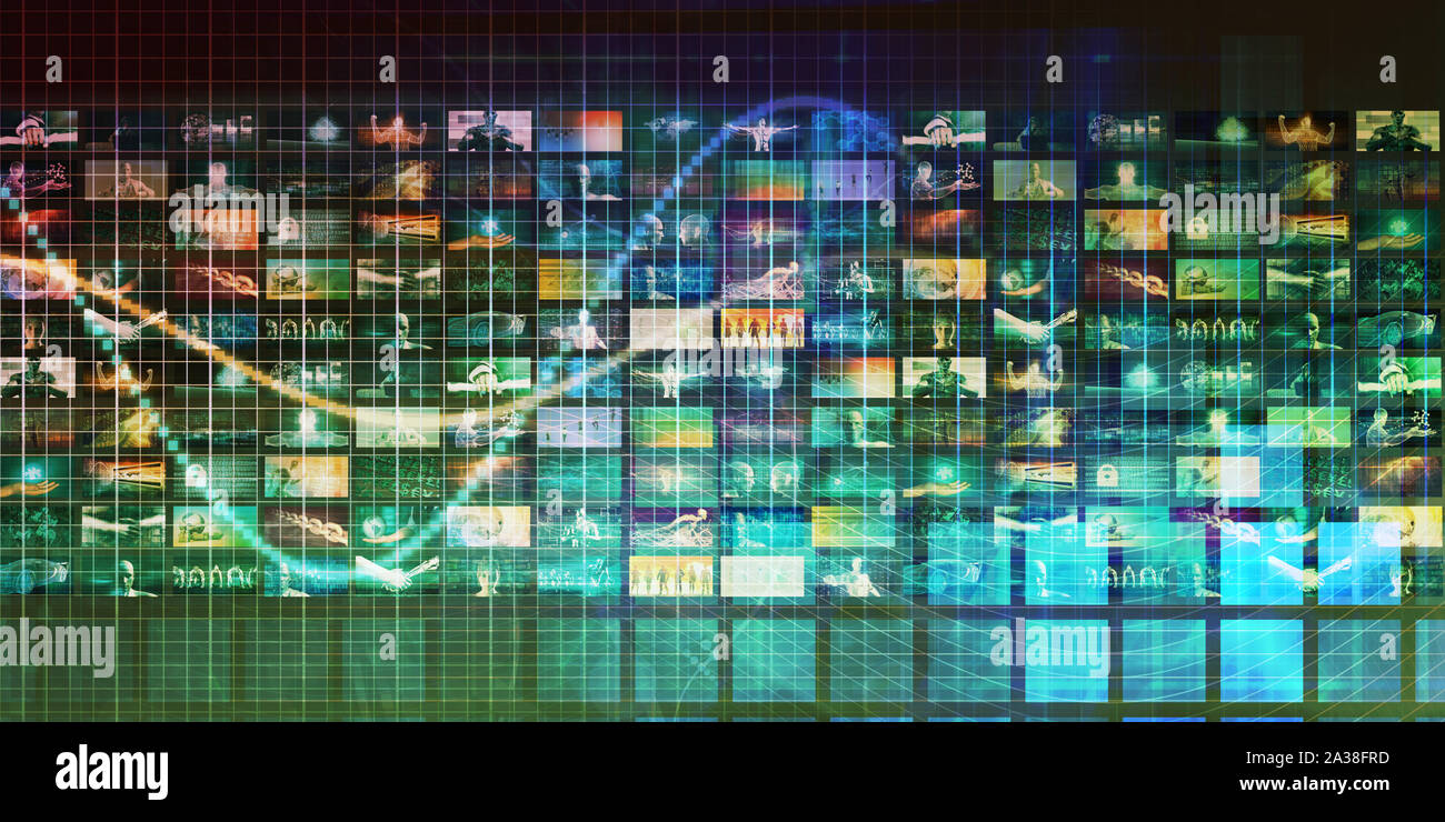 Schermi video di sfondo astratto per il concetto di multimediale Foto Stock