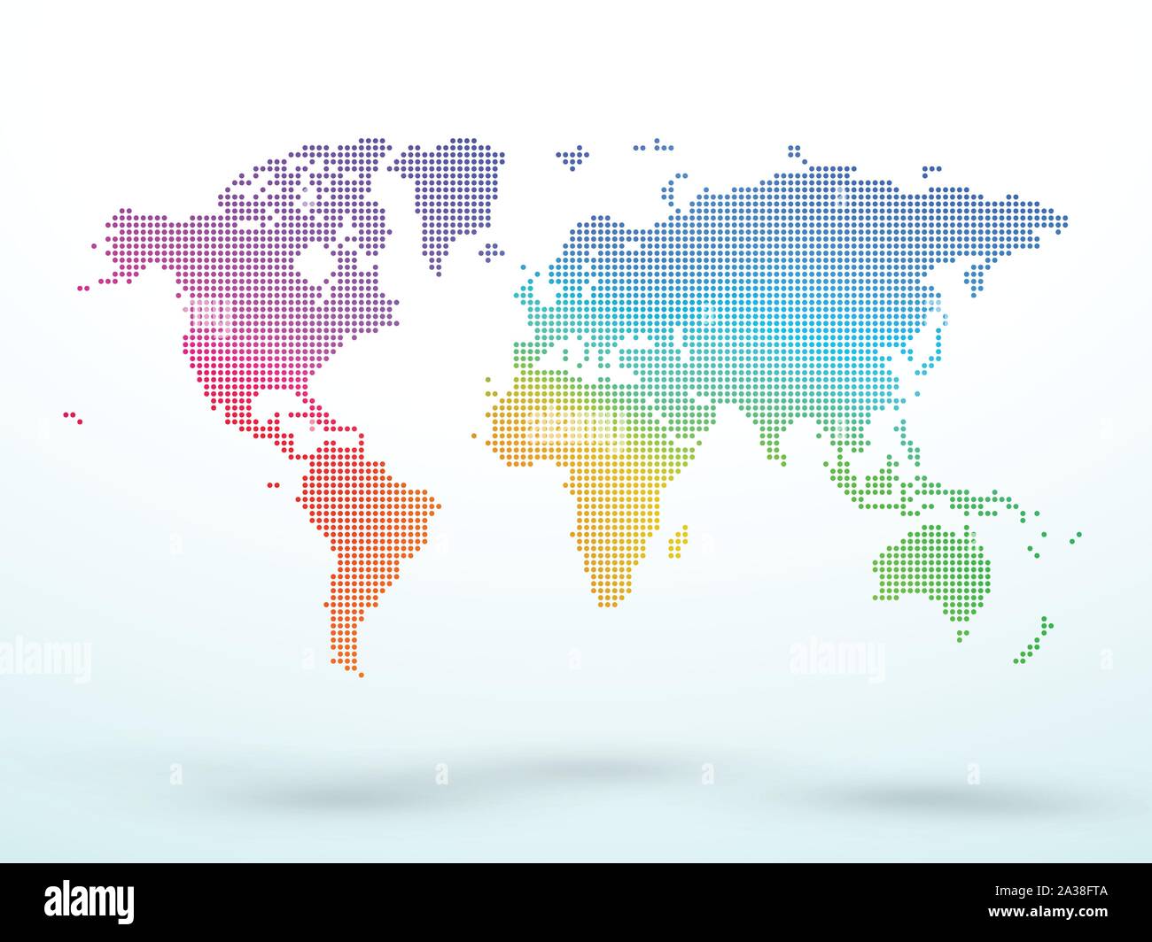 Mappa mondo fatta di punti colorati vettore gradiente Graphic Illustrazione Vettoriale