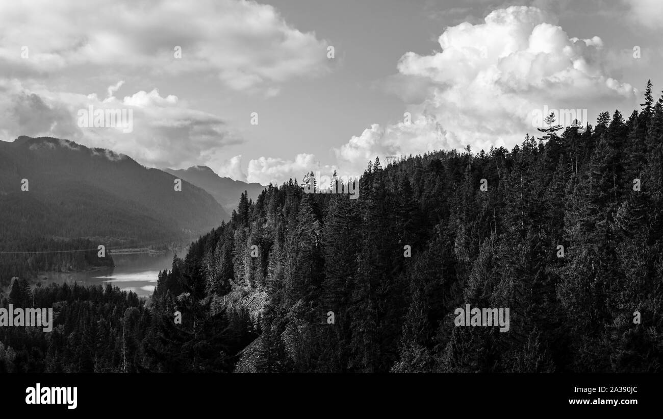 La natura vista da Brandywine cade parco provinciale nei pressi di Whistler della Columbia britannica in Canada. Foto Stock