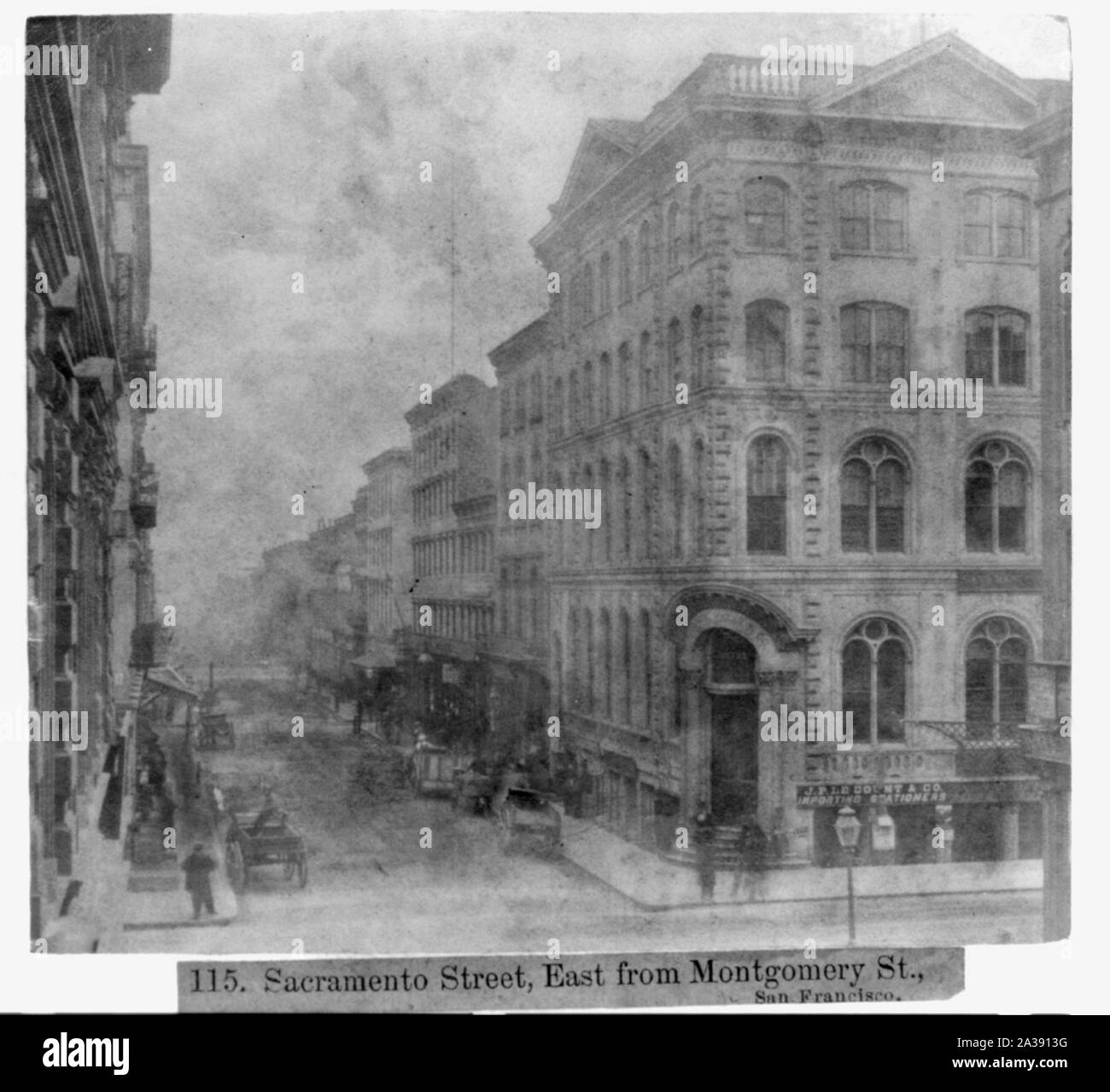 Sacramento Street, East da Montgomery St., San Francisco Foto Stock