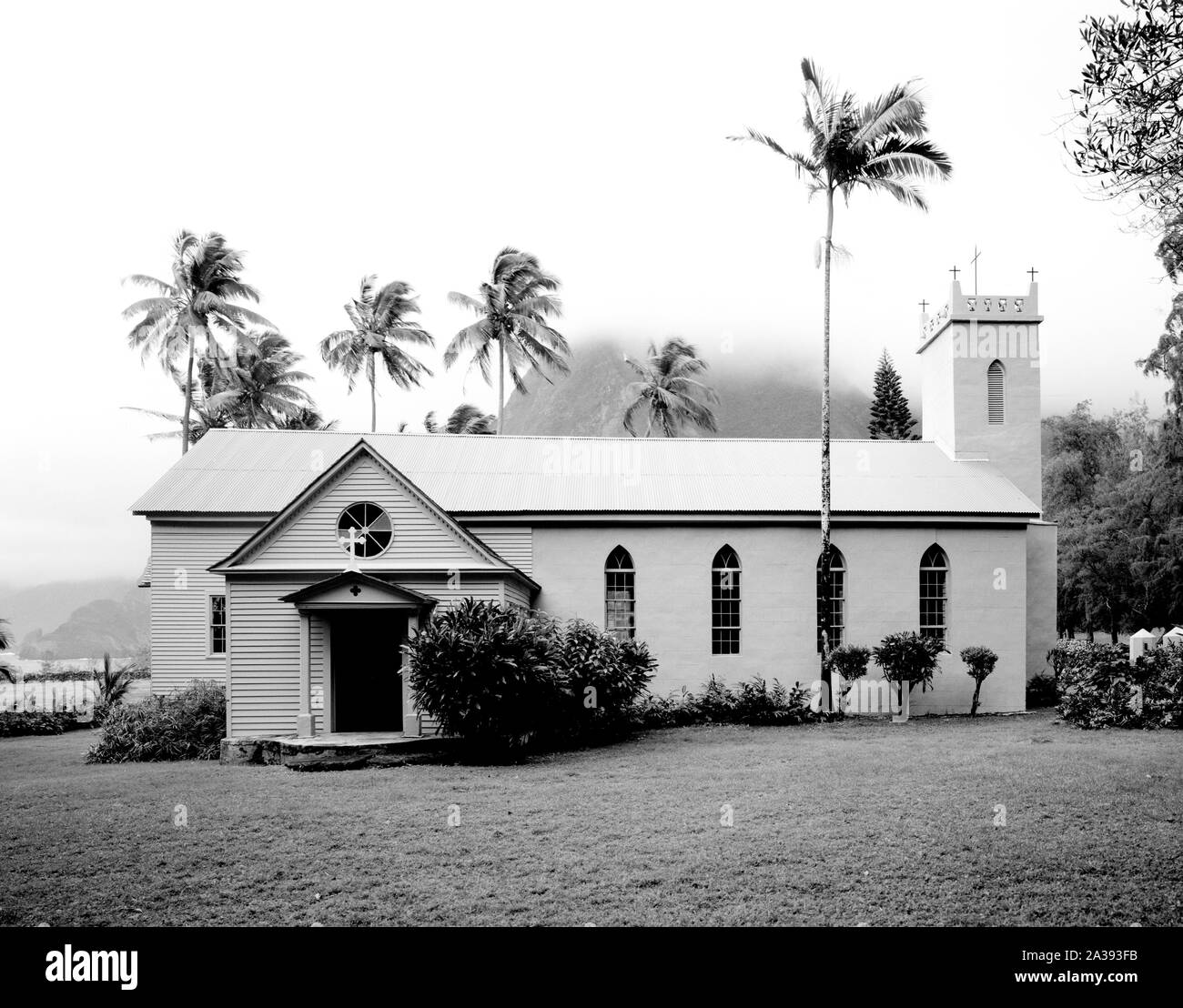 Santa Filomena Chiesa home chiesa di Fratello Damien, un missionario che servivano per i lebbrosi sulle Hawaii isola di Molokai Foto Stock