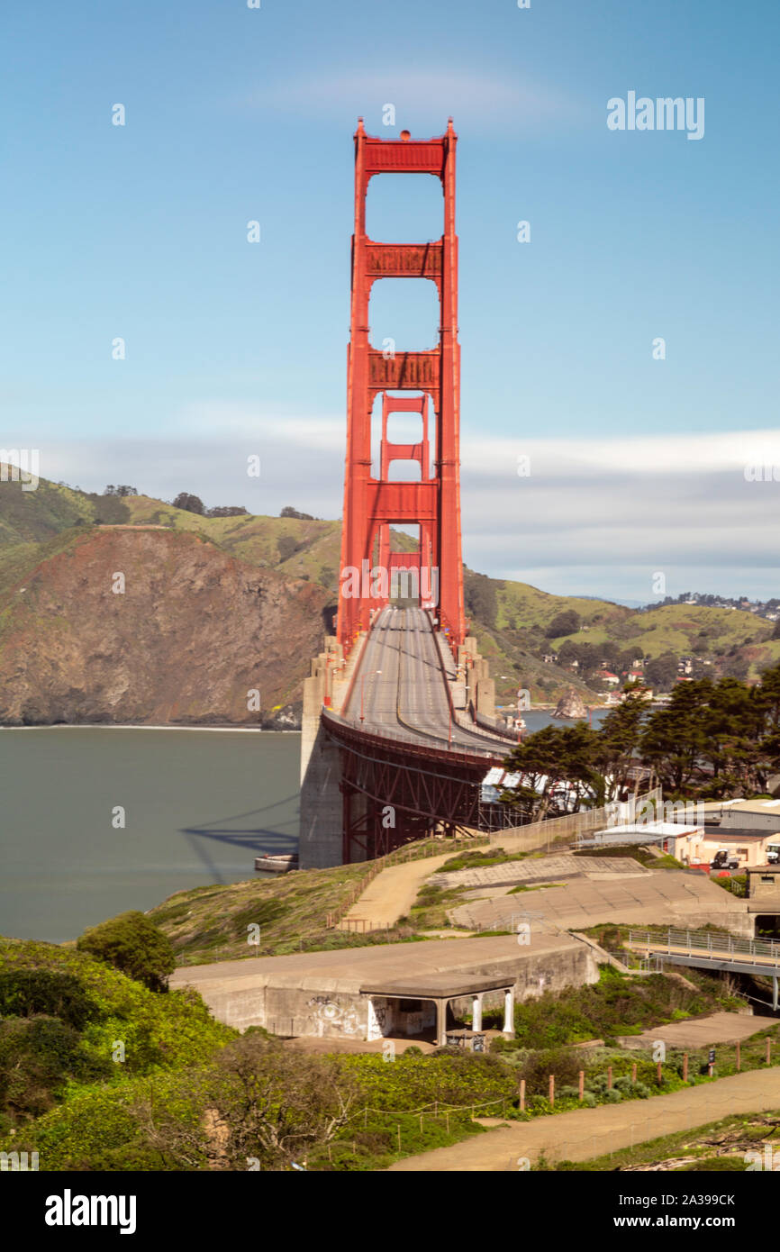 Vista del Golden Gate Bridge di San Francisco Foto Stock