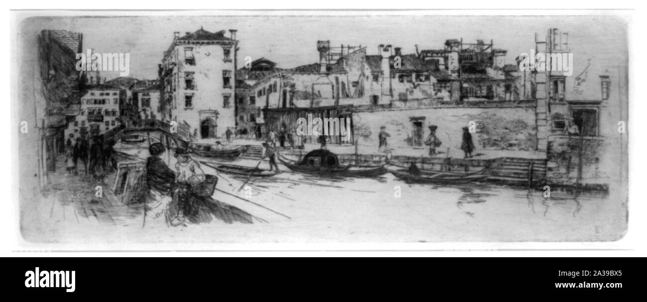 San Trovaso Canal, 1883, [Venezia] Foto Stock