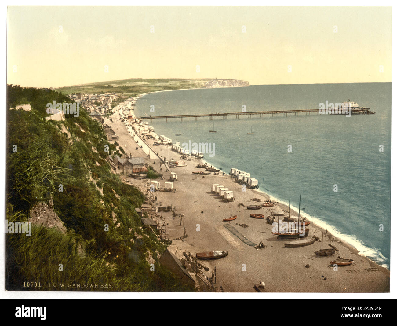 Sandown Bay, Isle of Wight, Inghilterra; stampa n. 10701.; titolo dalla Detroit Publishing Co., catalogo J-sezione estera, Detroit, Michigan. : Detroit Publishing Company, 1905.; fa parte di: Viste di Inghilterra nella stampa Photochrom collection.; Foto Stock